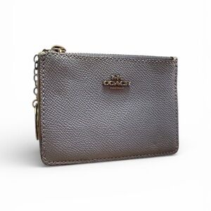 Coach Mini Skinny key chain baby blue wallet.